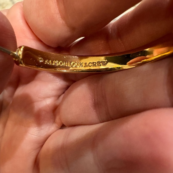 Alison Lou J. Crew Gold Tone and Crystal Hoop Earrings - Picture 8 of 8